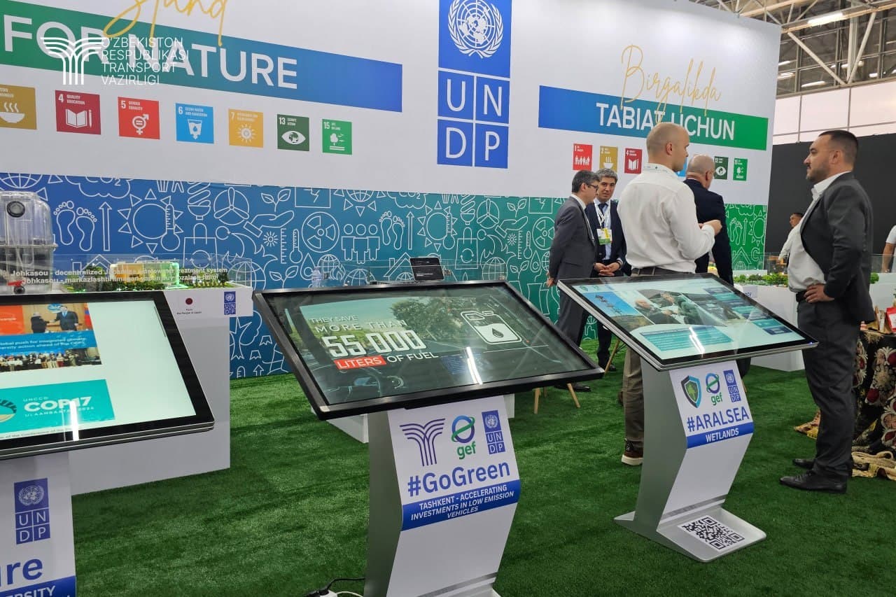 Транспорт вазирлиги "Eco Expo Central Asia 2026" халқаро кўргазмасида “яшил транспорт” лойиҳаларини тақдимот қилмоқда