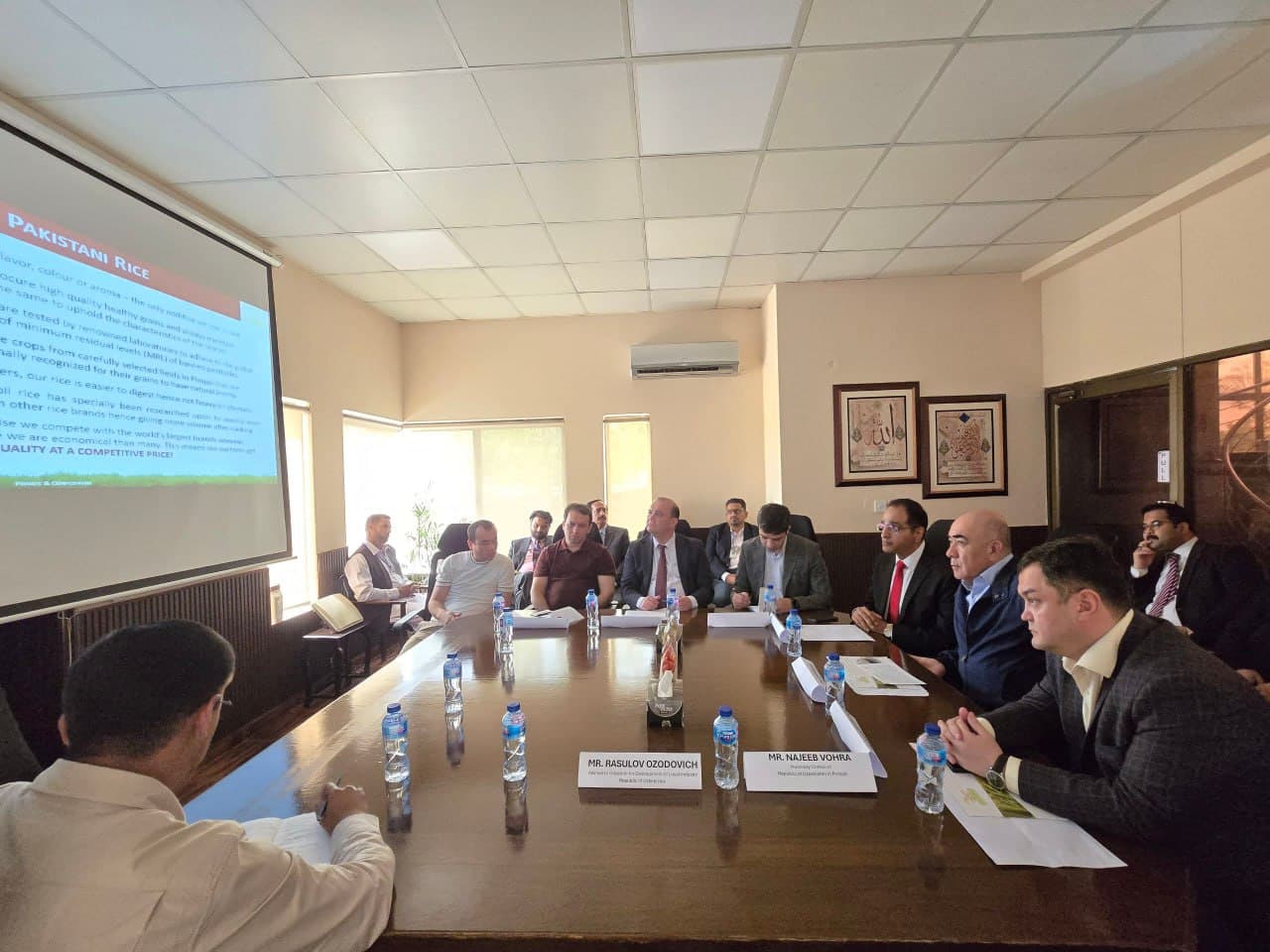 Pokistonning guruch bilan shug‘ullanuvchi yirik kompaniyalari bilan hamkorlik istiqbollari muhokama qilindi