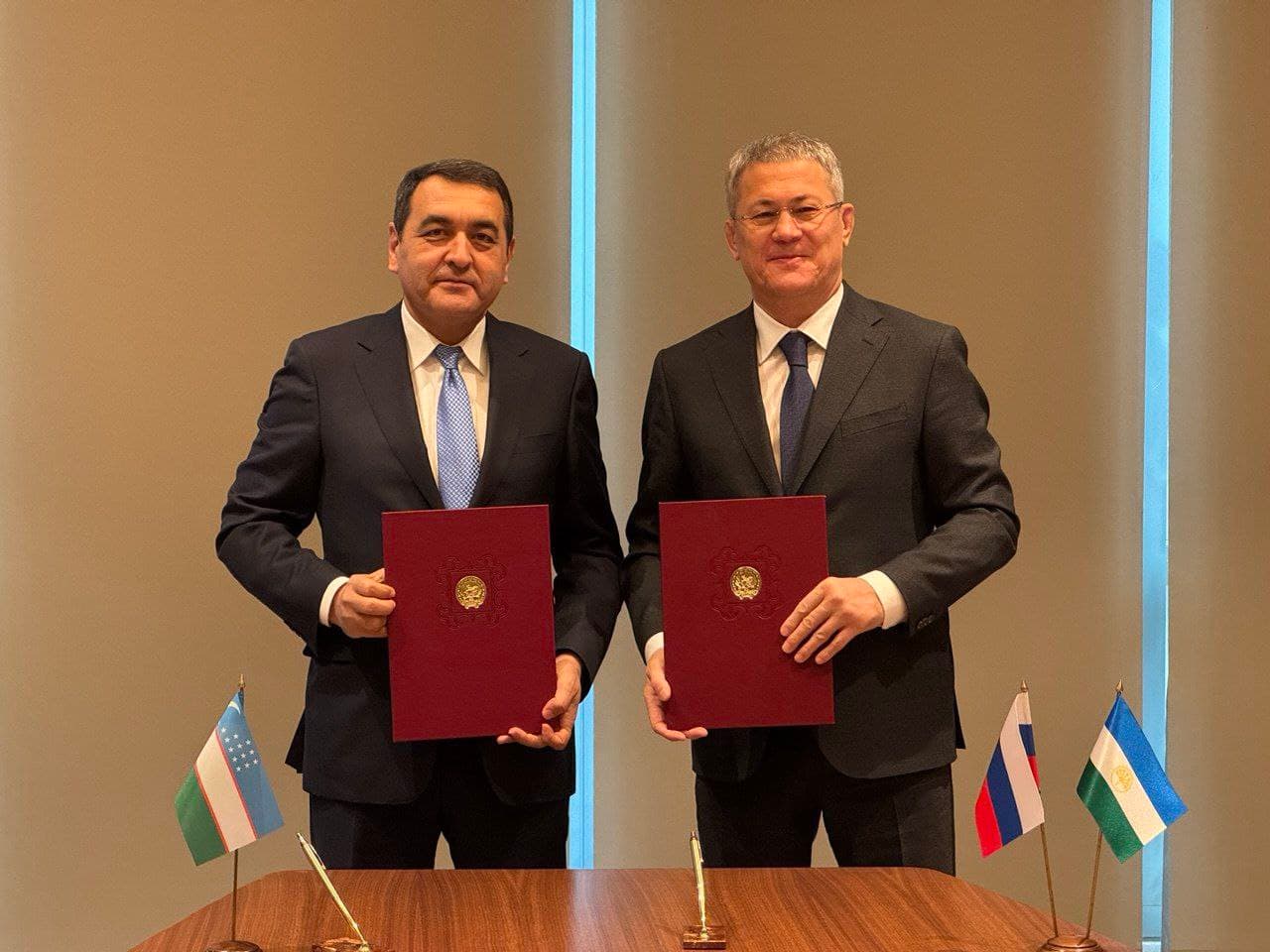 Фарғона вилояти ҳокими Хайрулло Бозоров Бошқирдистон раҳбари Радий Хабиров билан учрашди