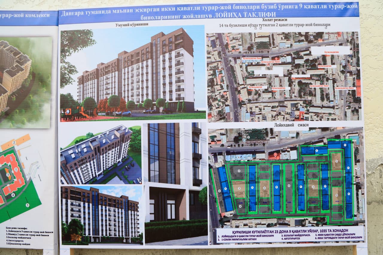 During his visits to Dangara District, Regional Governor Khayrullo Bozorov also reviewed the works being carried out within the framework of the Renovation Program.