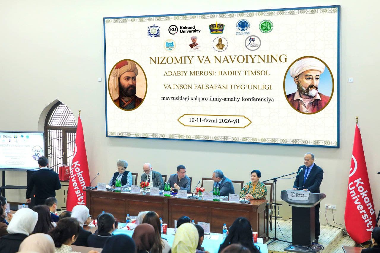 Qo‘qon universitetida “Nizomiy va Navoiyning adabiy merosi: badiiy timsol va inson falsafasi uyg‘unligi” mavzusida xalqaro ilmiy-amaliy konferensiya bo‘lib o‘tdi