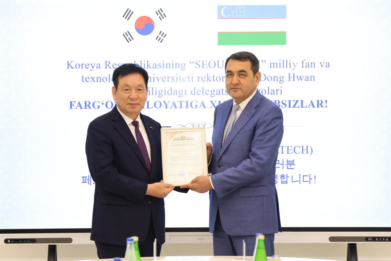 Janubiy Koreyaning nufuzli universiteti bilan qo‘shma ta’lim dasturlari amalga oshiriladi
