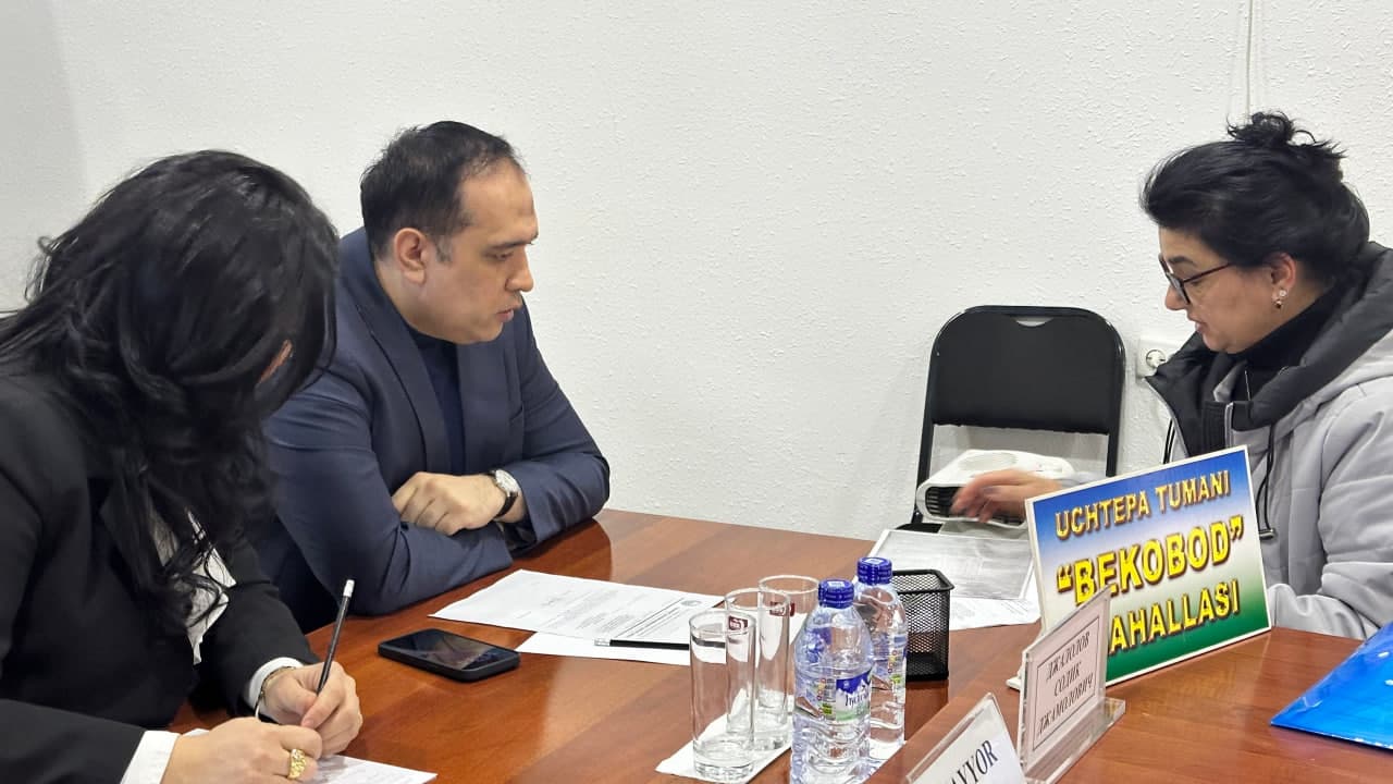 “Oʻzarxiv” agentligi direktori Ulugʻbek Yusupov Toshkent shahar Uchtepa tumani Bekobod mahallasi MFY binosida jismoniy va yuridik shaxslar ishtirokida sayyor qabul o‘tkazdi.
