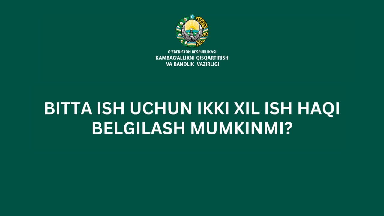 Bitta ish uchun ikki xil ish haqi belgilash mumkinmi?