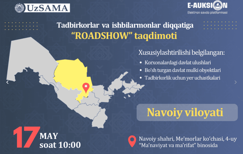 Навоий вилояти тадбиркорлари ва ишбилармонлари диққатига!