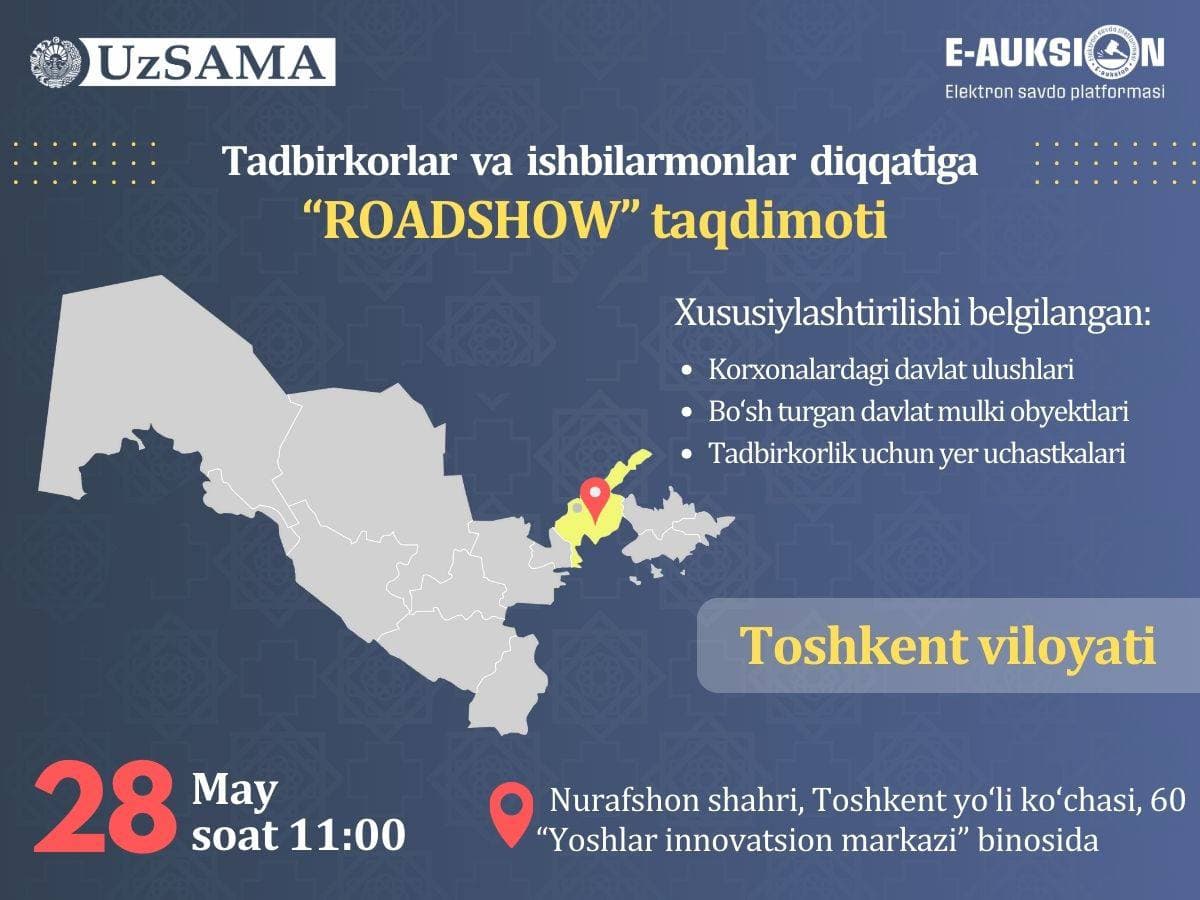 Вниманию предпринимателей и бизнесменов Ташкентской области!