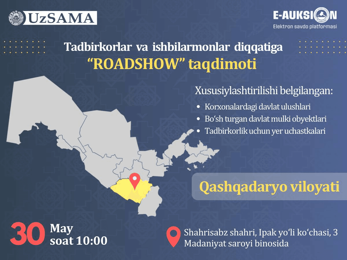 To the attention of Kashkadarya region entrepreneurs and businessmen!