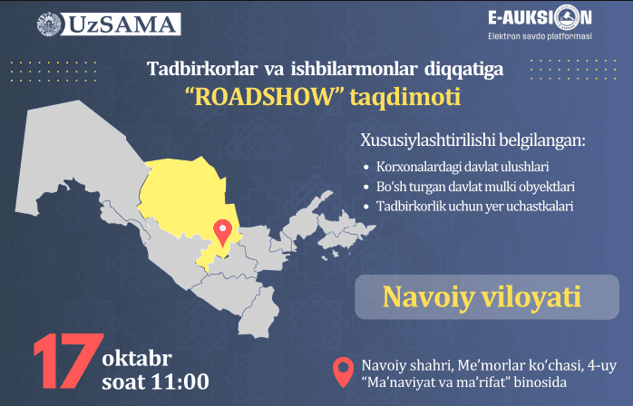 Navoiy viloyatidagi tadbirkorlar va ishbilarmon doiralar diqqatiga!