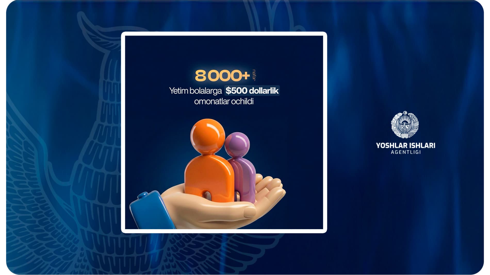 8 mingdan ortiq yetim bolalarga 500 dollarlik omonatlar ochildi