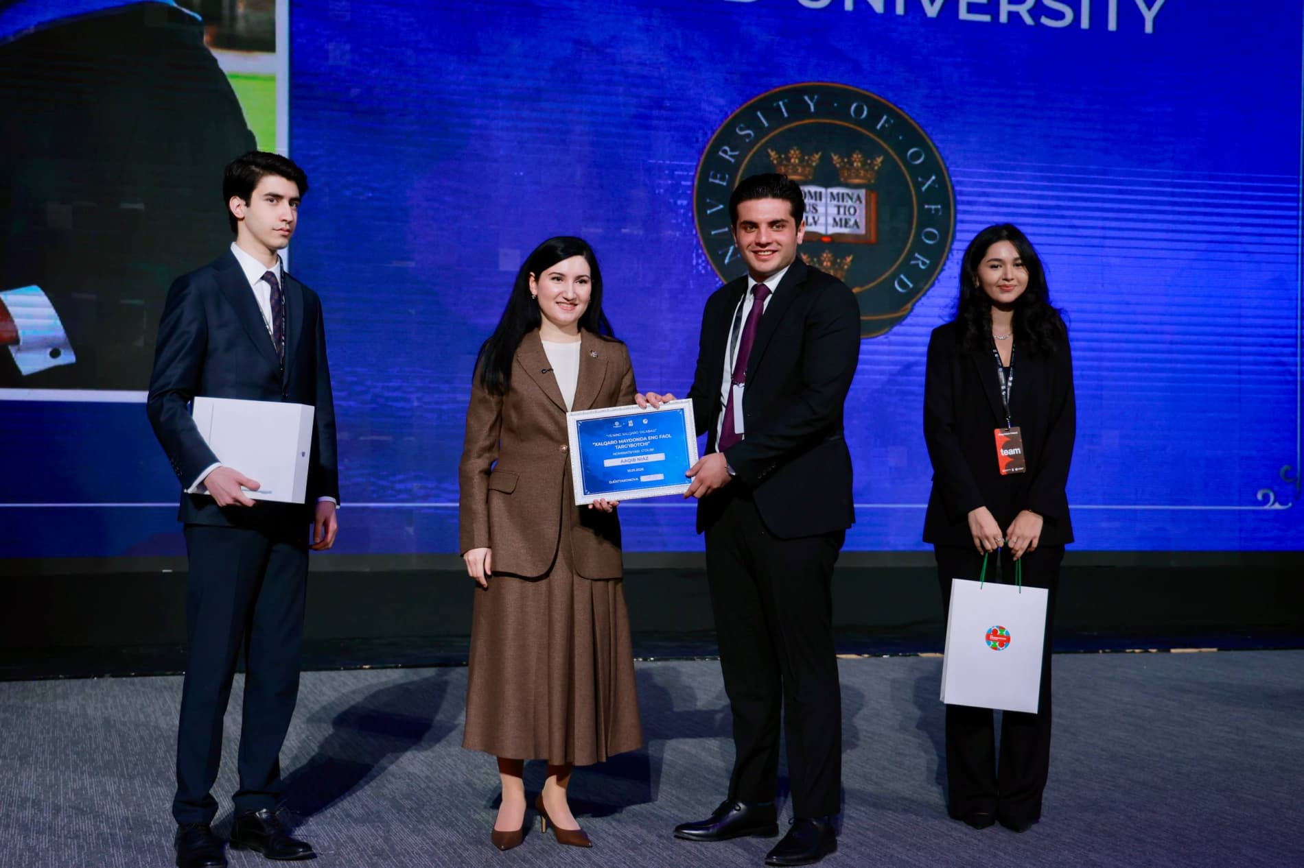 Toshkentda ilk bor “Xalqaro yil talabasi” mukofoti topshirildi