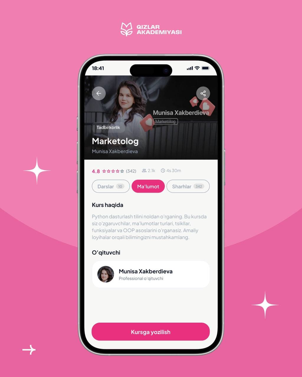 “Qizlar akademiyasi” ilovasining yangi versiyasi taqdim etildi!