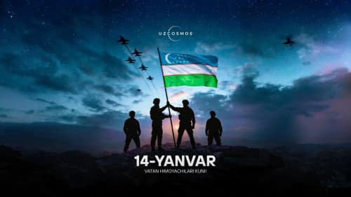 “O'zbekkosmos” agentligi jamoasi Sizni 14-yanvar – Vatan himoyachilari kuni bilan tabriklaydi.