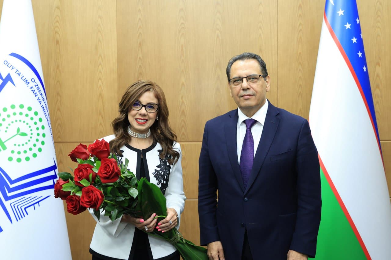 Minister of Higher Education, Science and Innovation Kongratbay Sharipov received the Ambassador of Egypt Amira Fahmy, who is completing her diplomatic mission in Uzbekistan.