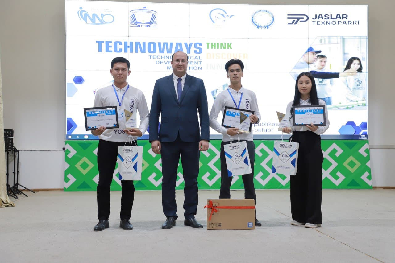 "ТечноWайс" технологик ривожланиш марафонининг республика босқичи ғолиблари тақдирланди