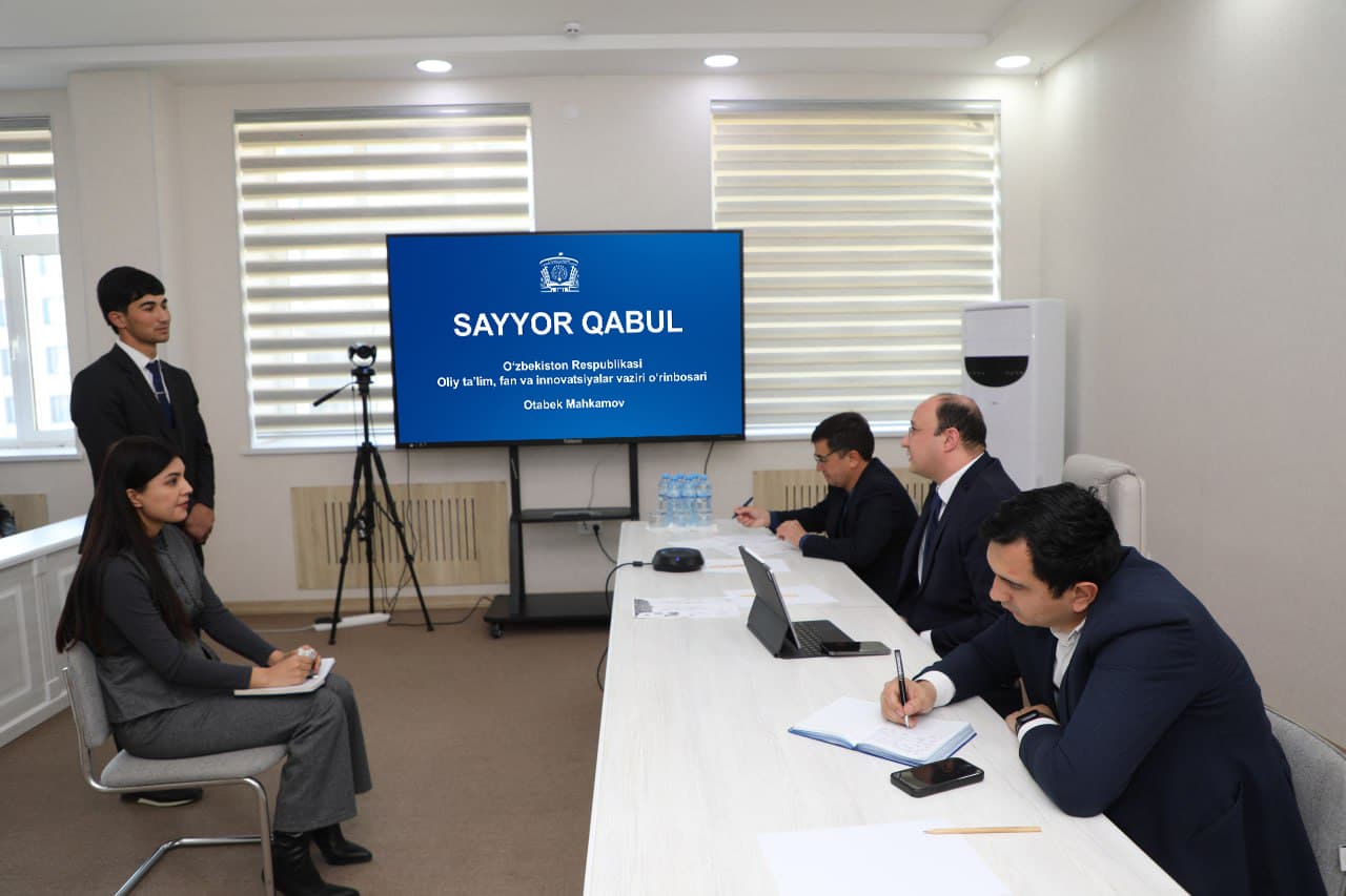 Qarshi davlat universitetida Oliy ta’lim, fan va innovatsiyalar vaziri o‘rinbosarining sayyor qabuli o‘tkazildi