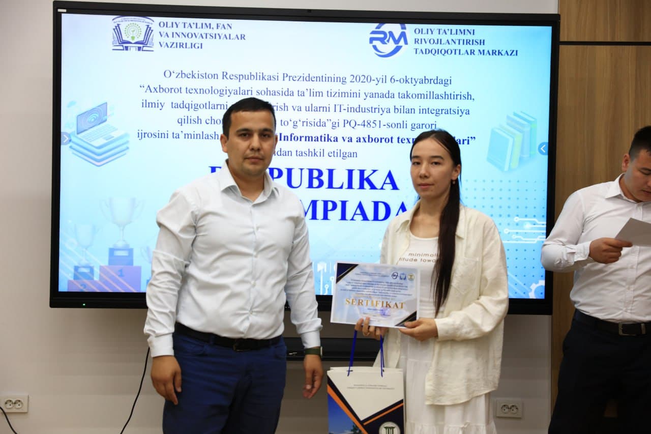 Informatika va axborot texnologiyalari fanidan Respublika olimpiadasi: Boʻlajak IT mutaxassislari TATUda bellashdilar!