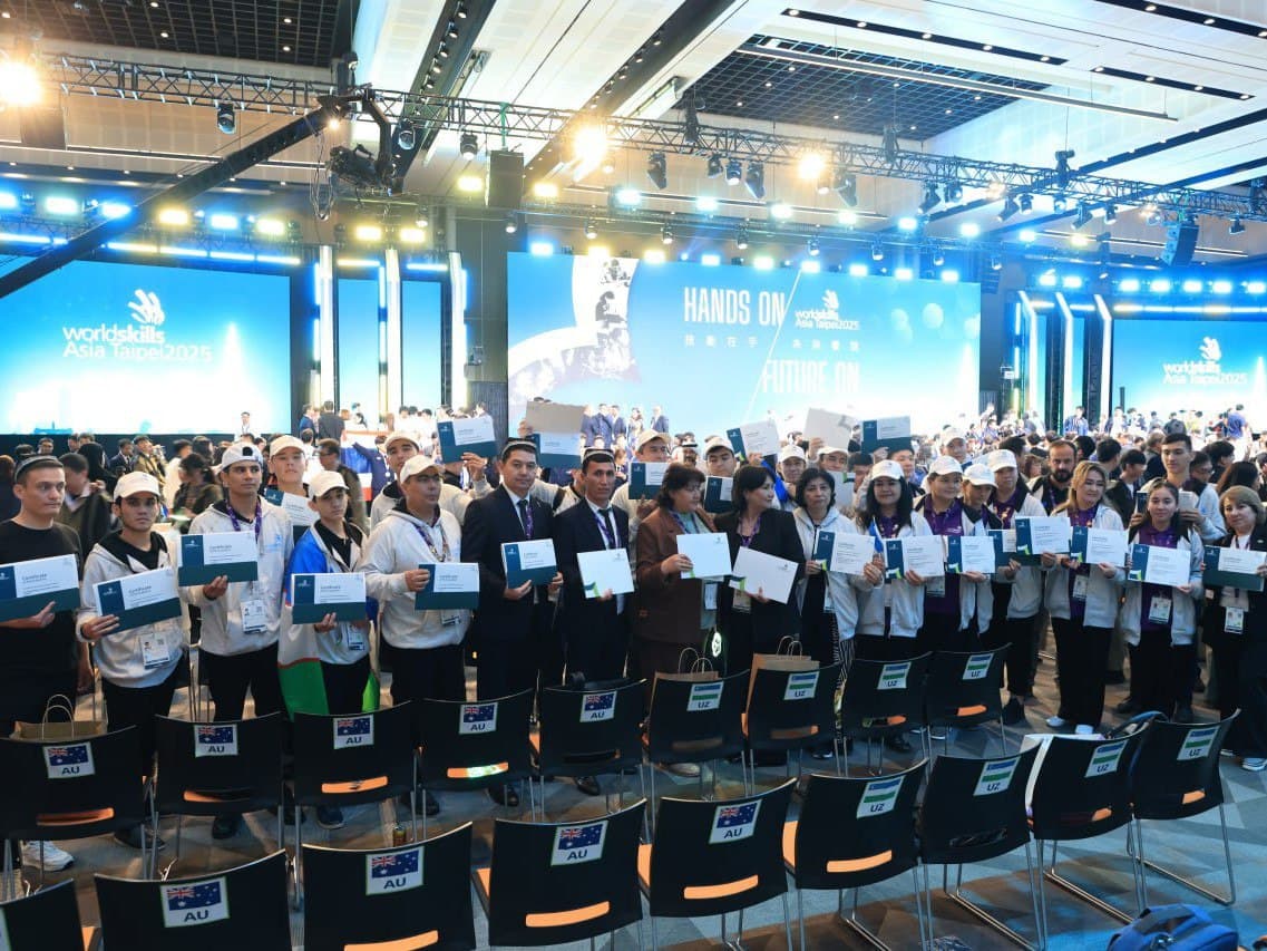 O‘zbekistonlik o‘quvchi “WorldSkills Asia Taipei 2025”da “Millat faxri” mukofotiga sazovor bo‘ld