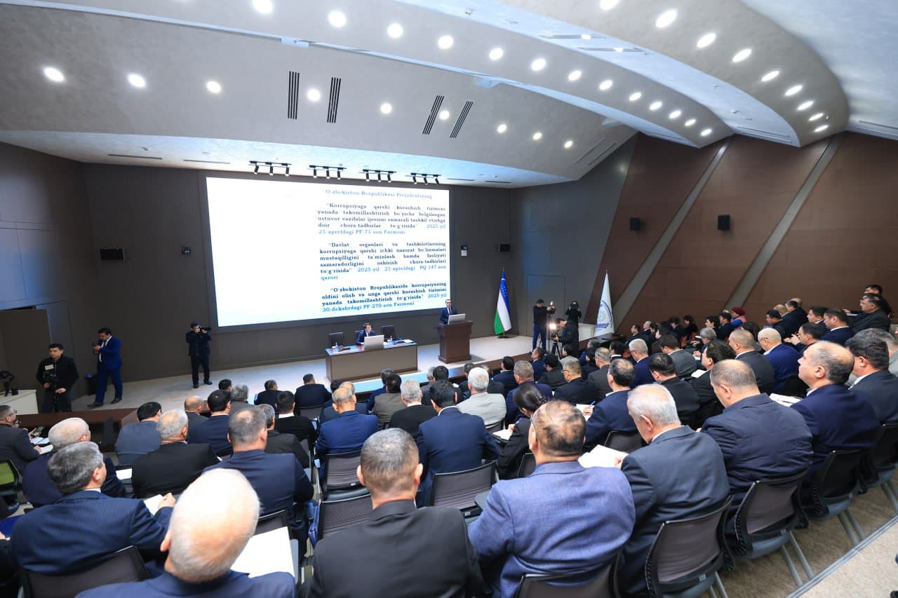 Korrupsiyaga qarshi ichki nazorat bo‘linmalari rahbarlari uchun seminar bo‘lib o‘tmoqda