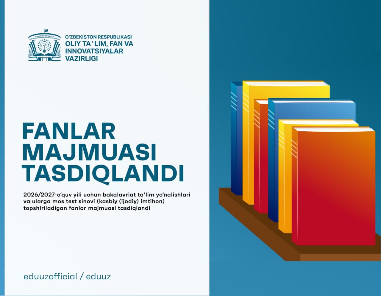 Fanlar majmuasi tasdiqlandi