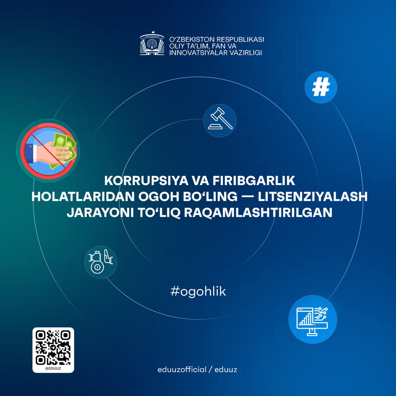 Korrupsiya va firibgarlik holatlaridan ogoh bo‘ling — litsenziyalash jarayoni to‘liq raqamlashtirilgan