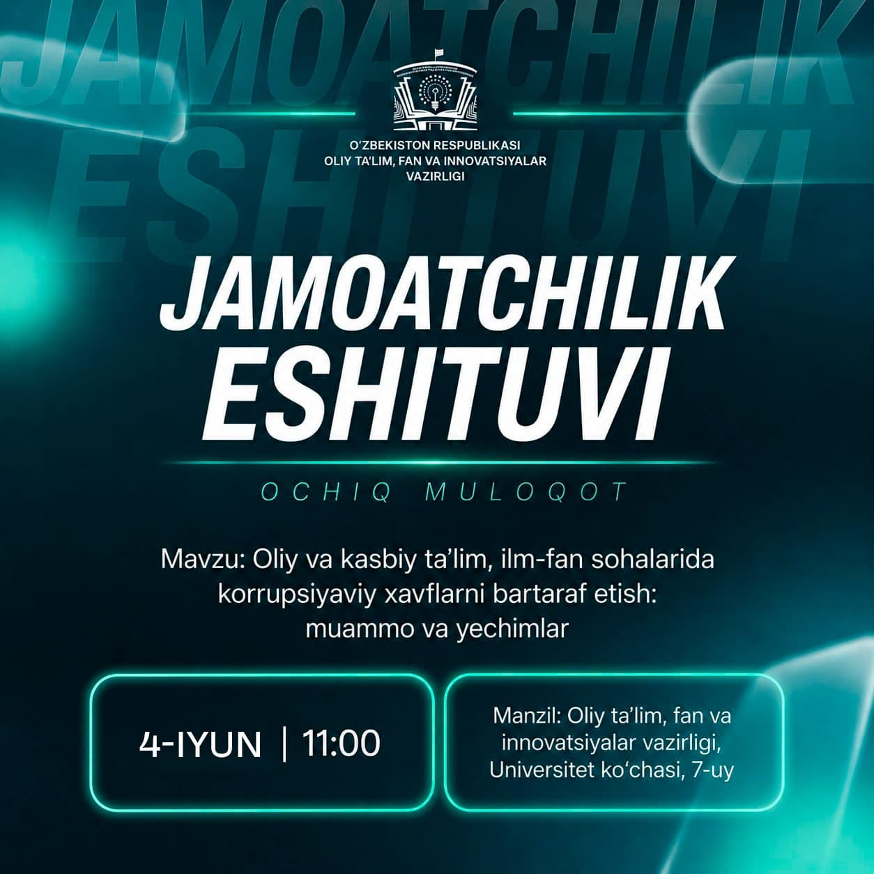 Jamoatchilik eshituvi va ochiq muloqot