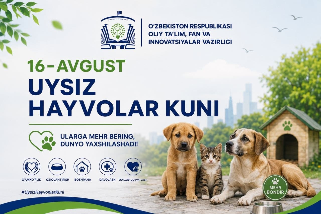 16-avgust – Uysiz hayvonlar xalqaro kuni!