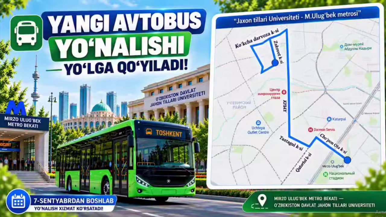 O‘zDJTU talabalari uchun vaqtinchalik avtobus yo‘nalishi yo‘lga qo‘yildi