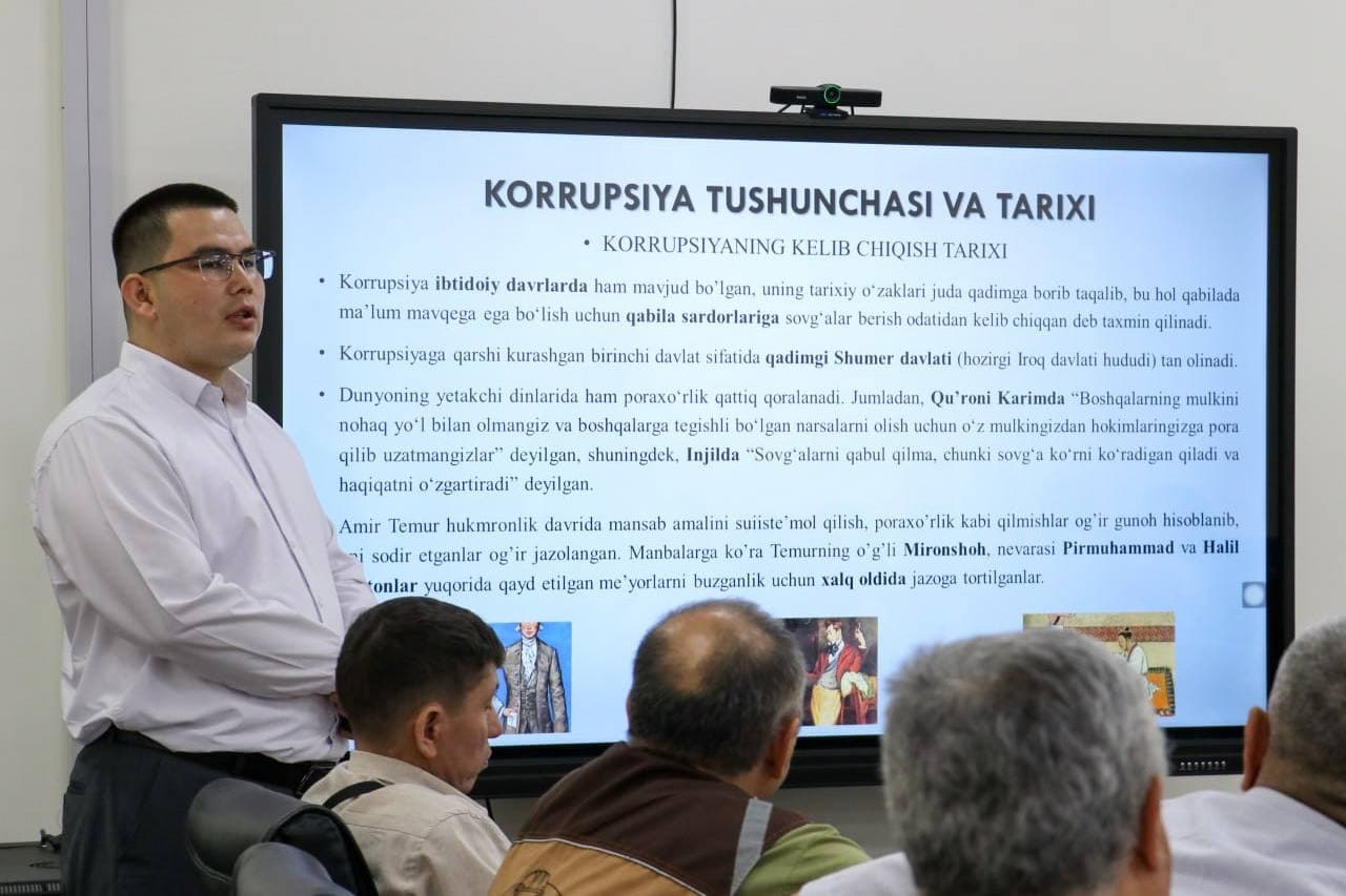 Toshkent shahridagi MMFI Milliy tadqiqot yadro univetsitetining filialida korrupsiyaga qarshi kurashishva manfaatlar to‘qnashuvini tartibga solish mavzusidao‘quv seminari o‘tkazildi