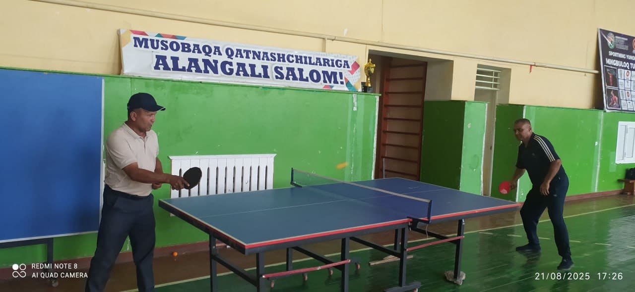 “O‘ZAGROINSPEKSIYA”NING NAMANGAN VILOYATIDA SPORTNING STOL TENNIS TURI BO‘YICHA MUSOBAQA BO‘LIB O‘TDI