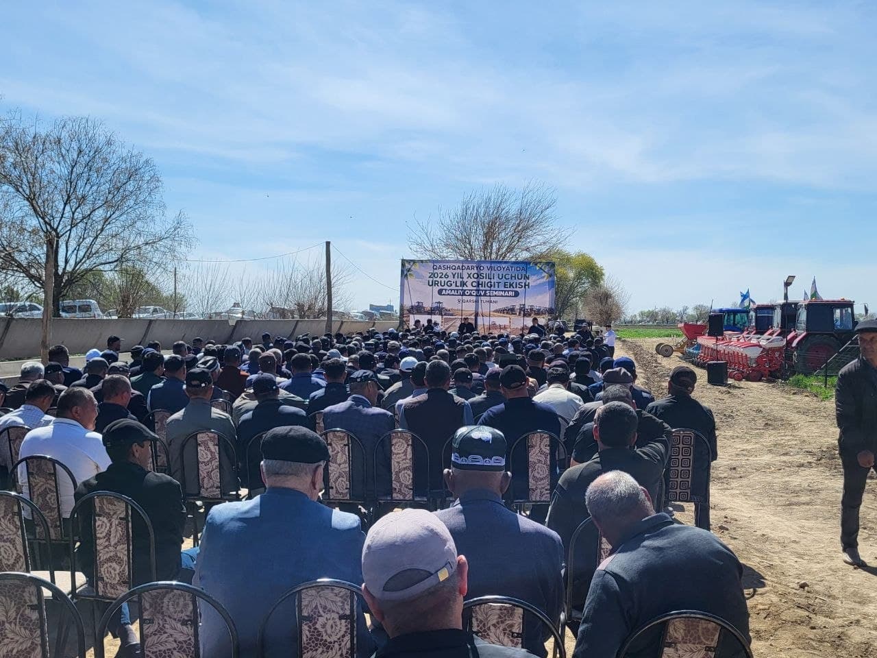 В Кашкадарье широко практикуется посев семян по технологии «Синьцзян».